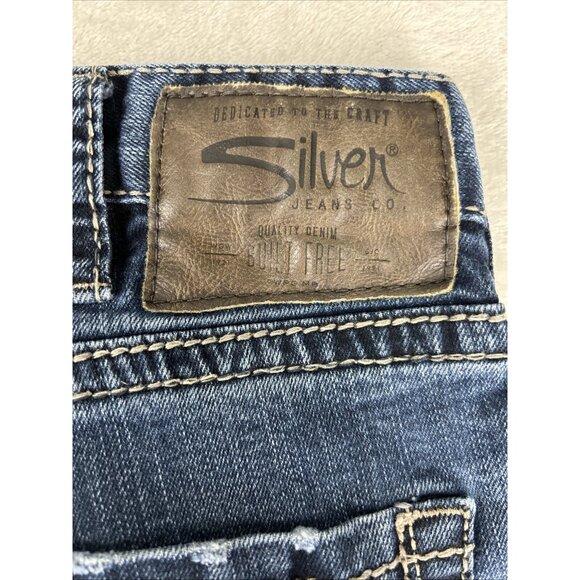 Silver Jeans Mens 34x32 Blue Eddie Straight Pants Denim Western Casual - Picture 8 of 11